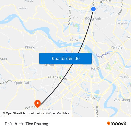 Phù Lỗ to Tiên Phương map