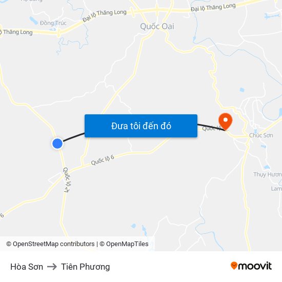 Hòa Sơn to Tiên Phương map