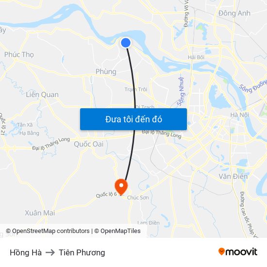 Hồng Hà to Tiên Phương map