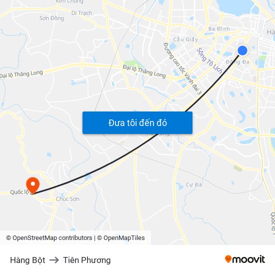 Hàng Bột to Tiên Phương map