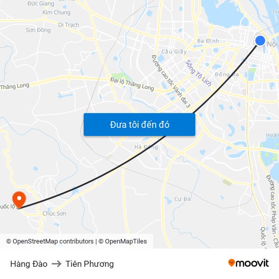 Hàng Đào to Tiên Phương map