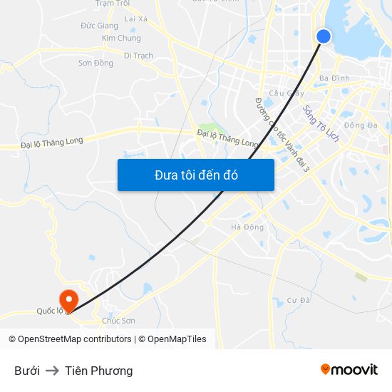 Bưởi to Tiên Phương map