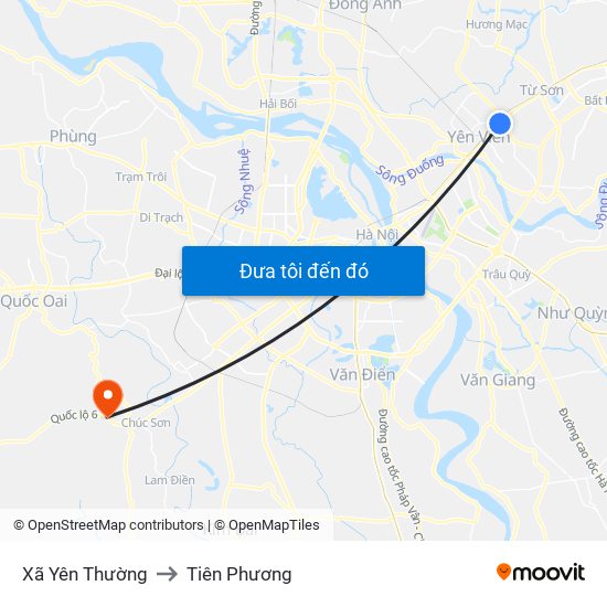 Xã Yên Thường to Tiên Phương map