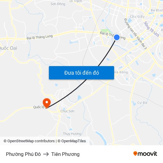Phường Phú Đô to Tiên Phương map