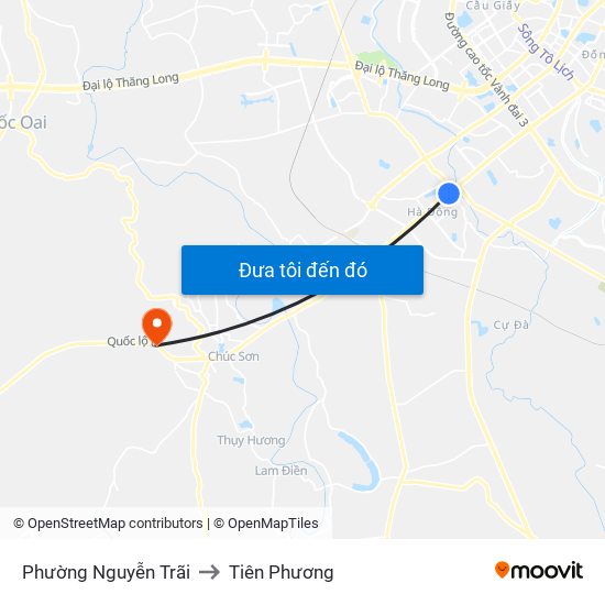 Phường Nguyễn Trãi to Tiên Phương map