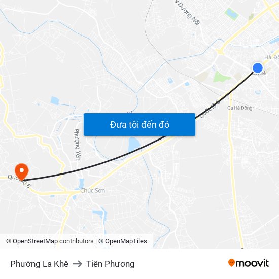 Phường La Khê to Tiên Phương map