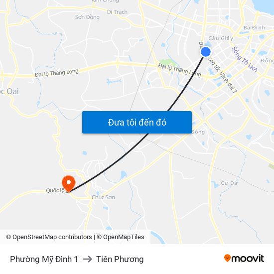 Phường Mỹ Đình 1 to Tiên Phương map