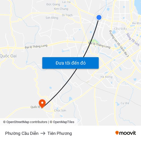 Phường Cầu Diễn to Tiên Phương map