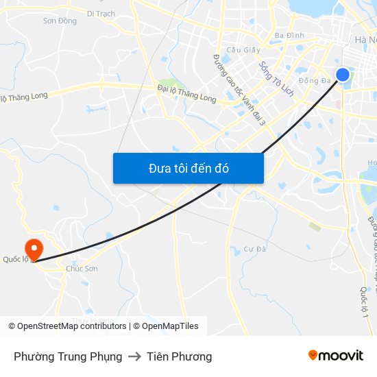 Phường Trung Phụng to Tiên Phương map