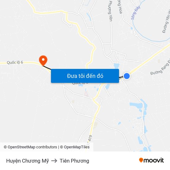 Huyện Chương Mỹ to Tiên Phương map