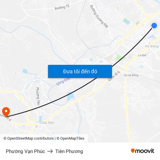 Phường Vạn Phúc to Tiên Phương map