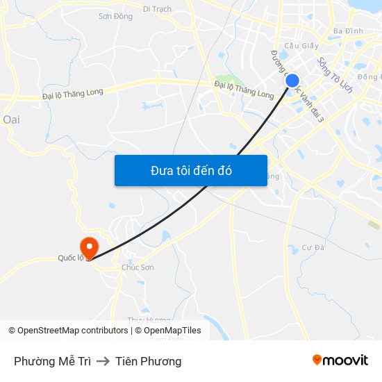 Phường Mễ Trì to Tiên Phương map