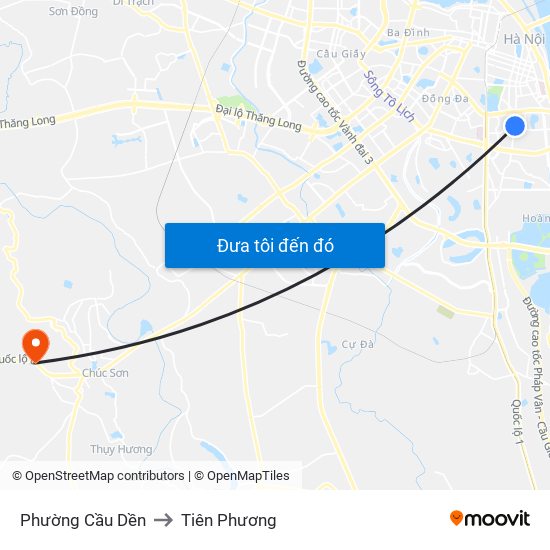 Phường Cầu Dền to Tiên Phương map