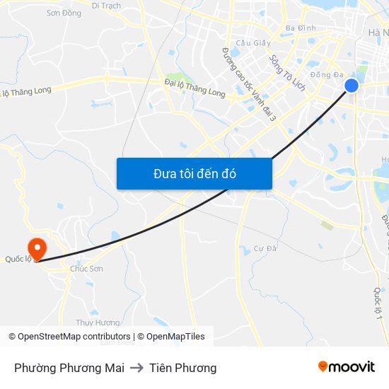 Phường Phương Mai to Tiên Phương map