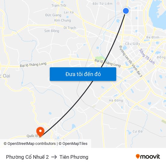 Phường Cổ Nhuế 2 to Tiên Phương map