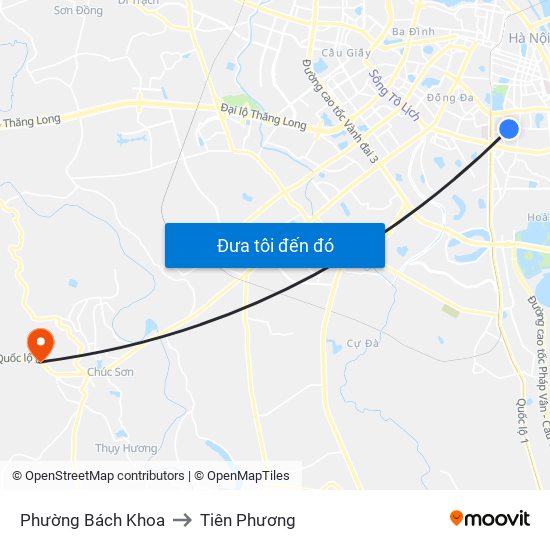 Phường Bách Khoa to Tiên Phương map