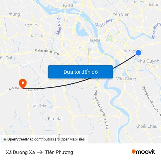 Xã Dương Xá to Tiên Phương map
