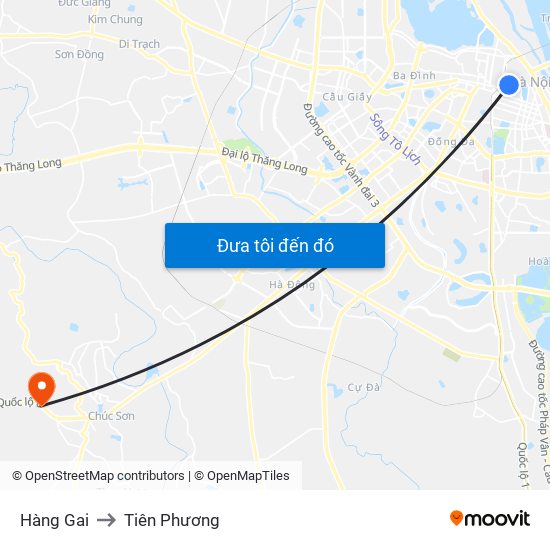 Hàng Gai to Tiên Phương map