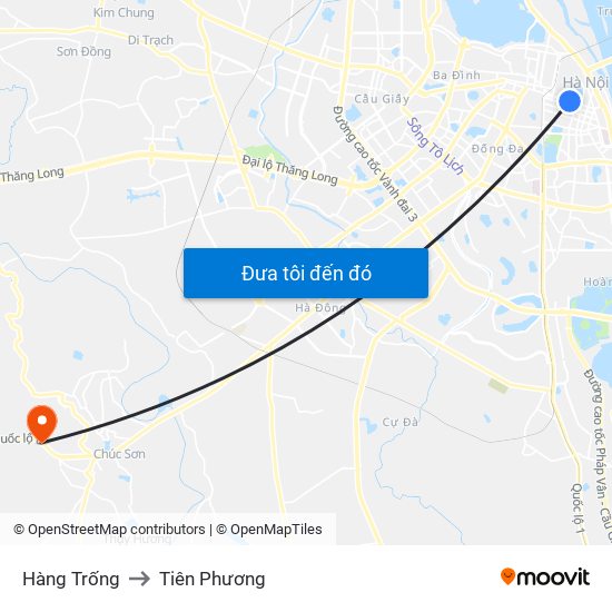 Hàng Trống to Tiên Phương map