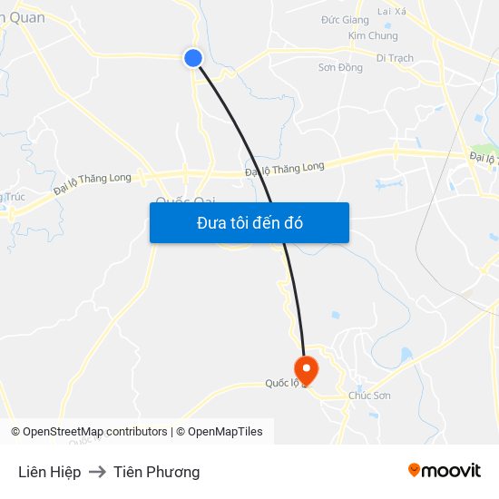 Liên Hiệp to Tiên Phương map