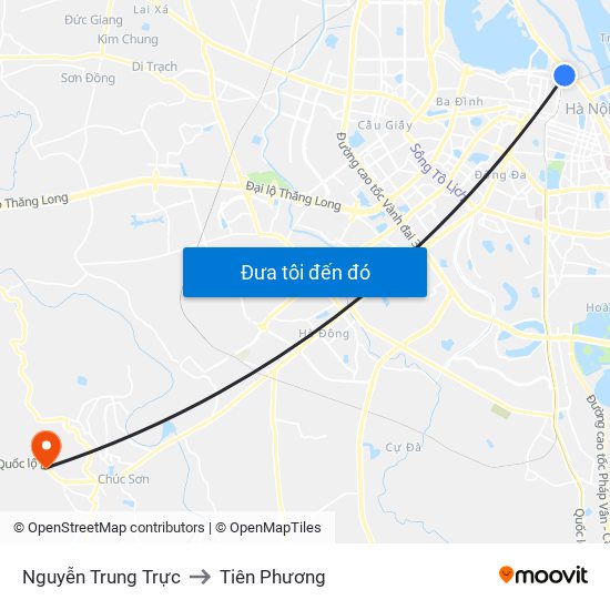 Nguyễn Trung Trực to Tiên Phương map