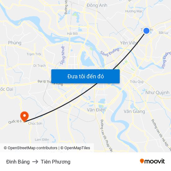 Đình Bảng to Tiên Phương map