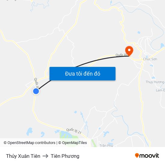 Thủy Xuân Tiên to Tiên Phương map