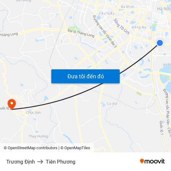 Trương Định to Tiên Phương map