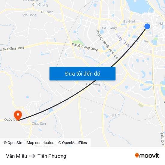 Văn Miếu to Tiên Phương map