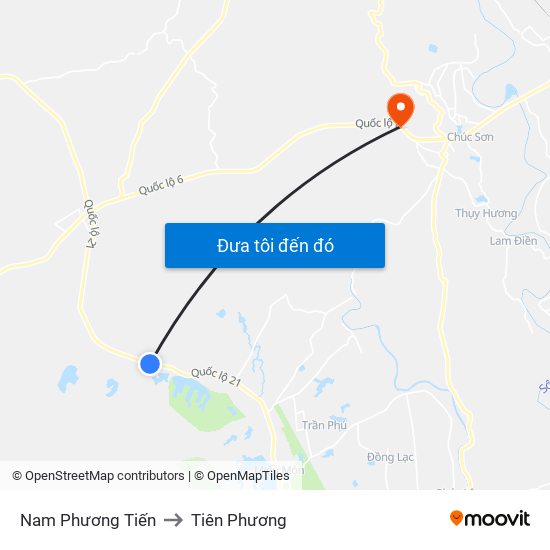 Nam Phương Tiến to Tiên Phương map