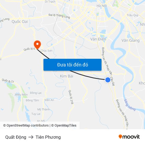 Quất Động to Tiên Phương map