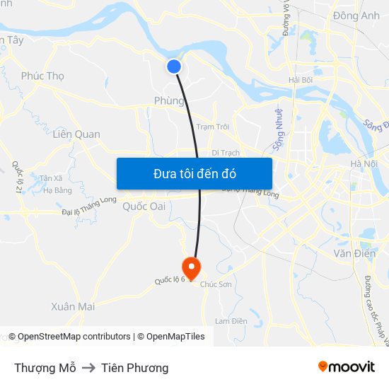 Thượng Mỗ to Tiên Phương map