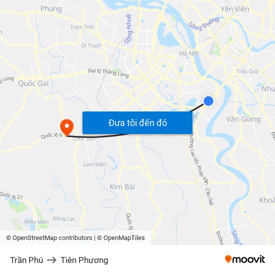 Trần Phú to Tiên Phương map