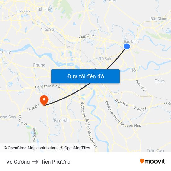 Võ Cường to Tiên Phương map