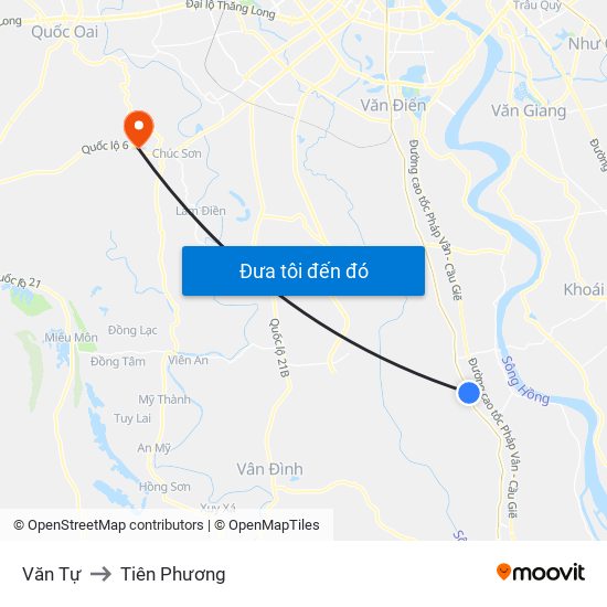 Văn Tự to Tiên Phương map