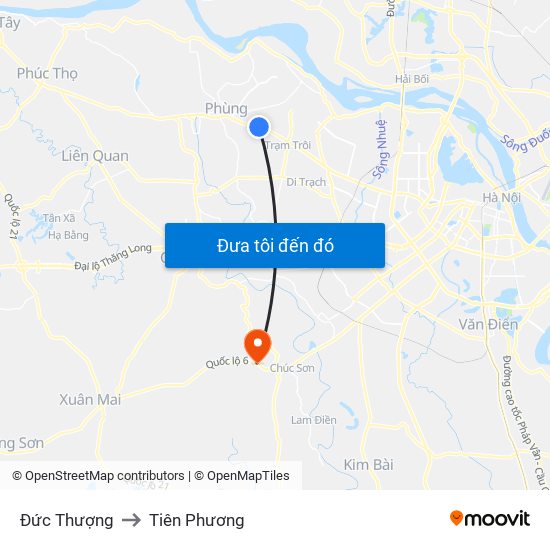 Đức Thượng to Tiên Phương map