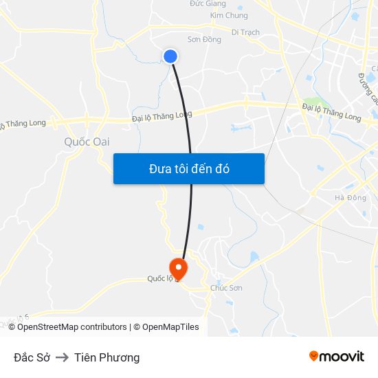 Đắc Sở to Tiên Phương map