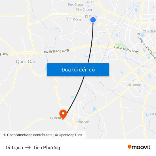 Di Trạch to Tiên Phương map