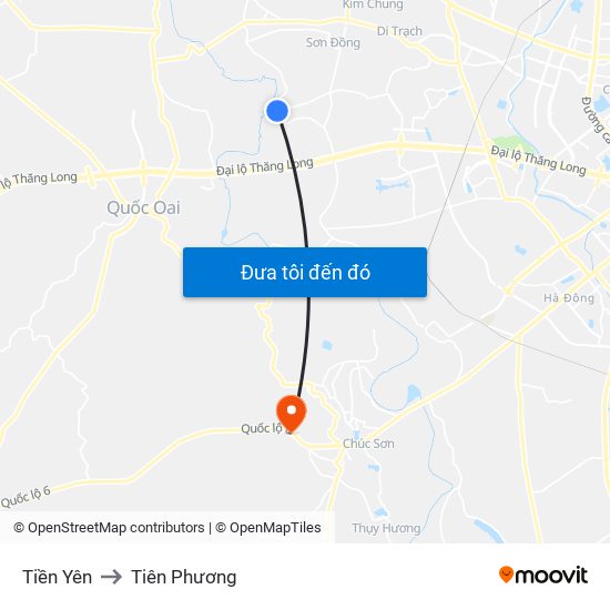 Tiền Yên to Tiên Phương map