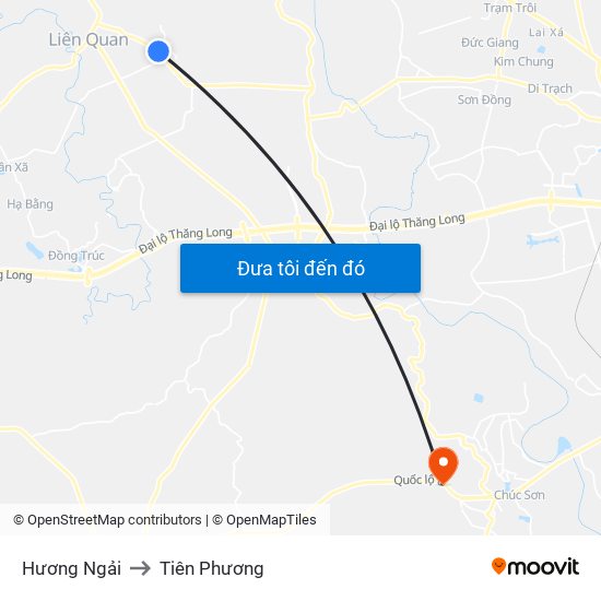 Hương Ngải to Tiên Phương map