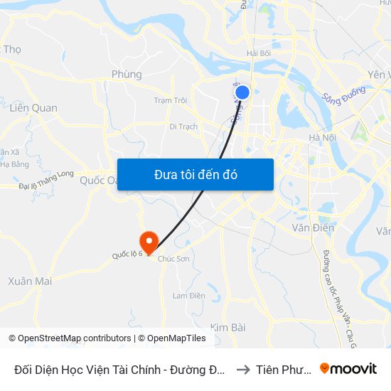 Đối Diện Học Viện Tài Chính - Đường Đức Thắng to Tiên Phương map