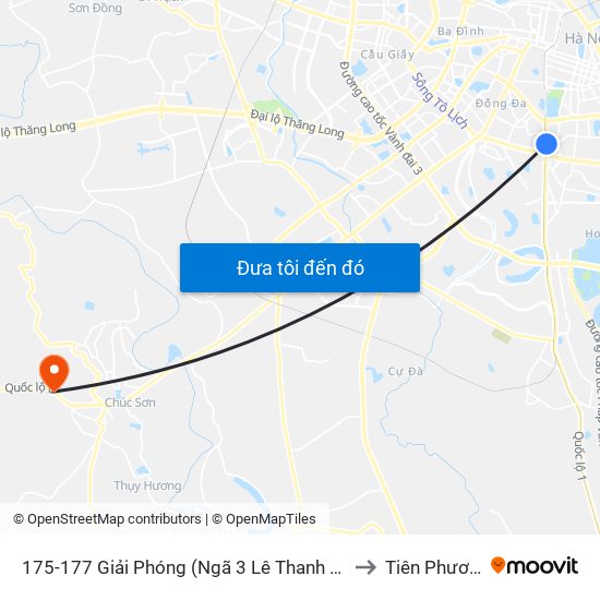 175-177 Giải Phóng (Ngã 3 Lê Thanh Nghị) to Tiên Phương map