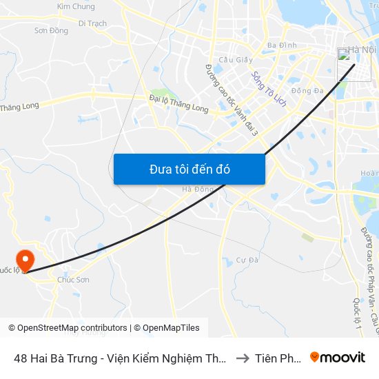 48 Hai Bà Trưng - Viện Kiểm Nghiệm Thuốc Trung Ương to Tiên Phương map