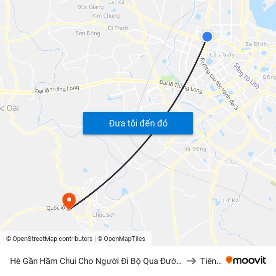 2b Phạm Văn Đồng to Tiên Phương map