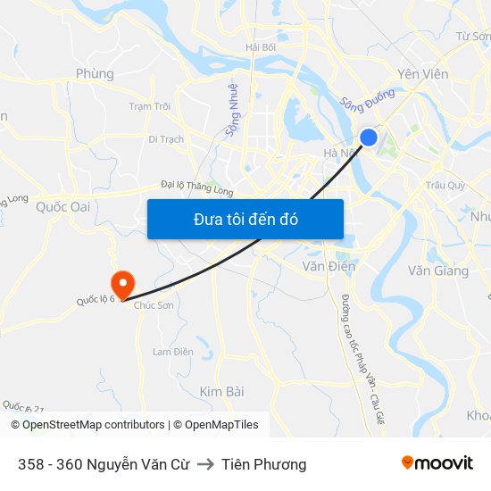 358 - 360 Nguyễn Văn Cừ to Tiên Phương map