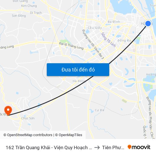 162 Trần Quang Khải - Viện Quy Hoạch Thủy Lợi to Tiên Phương map