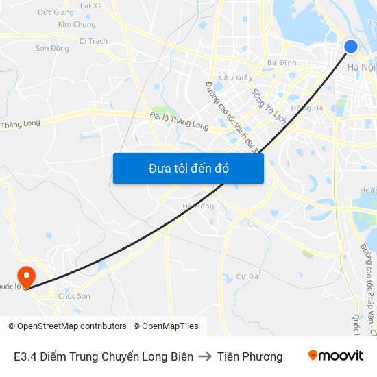 E3.4 Điểm Trung Chuyển Long Biên to Tiên Phương map