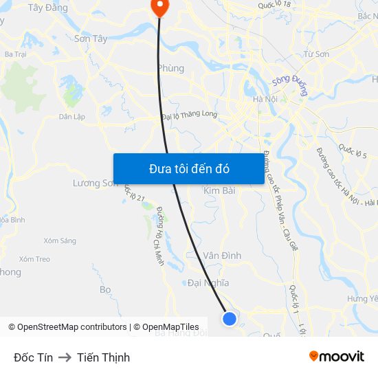 Đốc Tín to Tiến Thịnh map