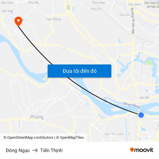 Đông Ngạc to Tiến Thịnh map