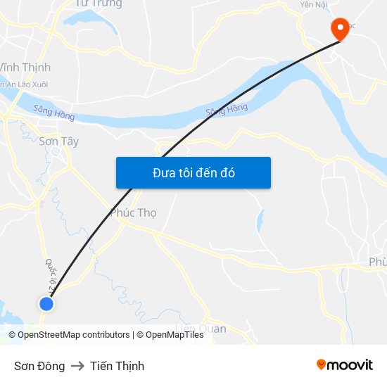 Sơn Đông to Tiến Thịnh map